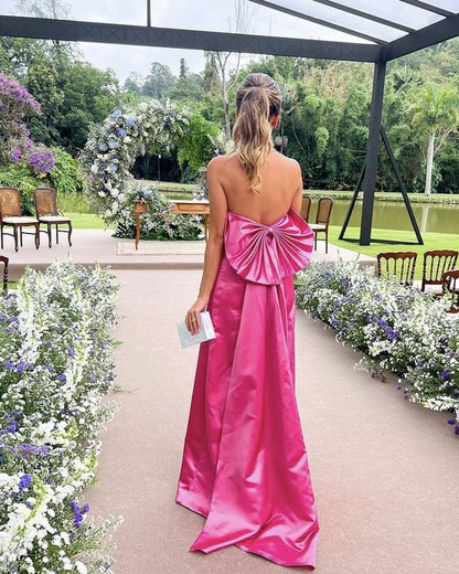 Charming Backless Satin Long Prom Dress Y2766