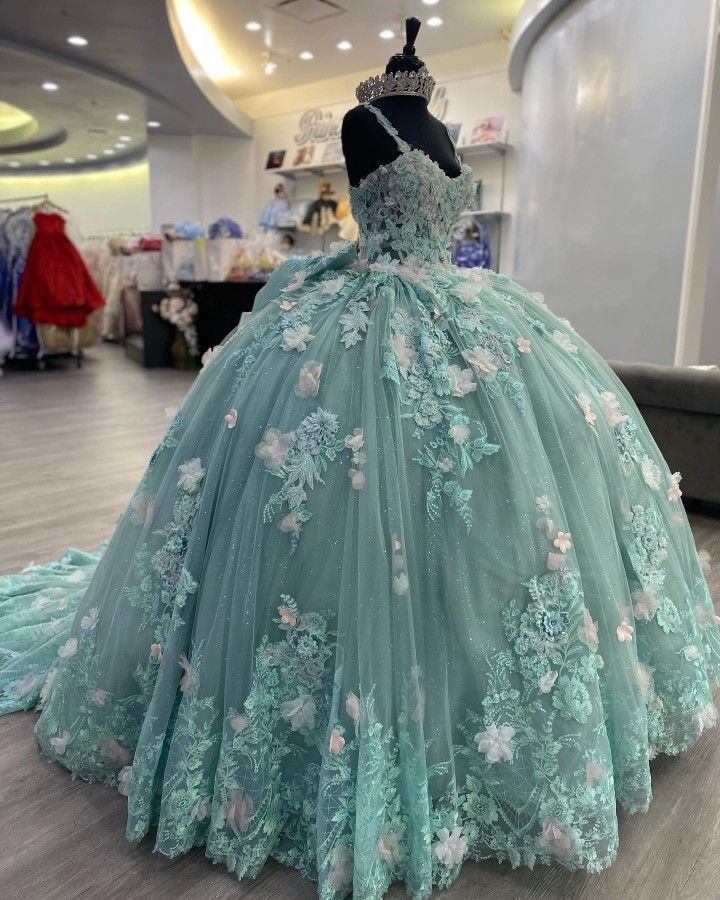 Glamorous 3D Flowers Ball Gown,Princess Dress,Sweet 16 Dress  Y2320