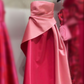 Strapless Column Prom Dress with/ Draped Train Overskirt Y4027