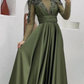 Modest A-line Satin Long Prom Dress,Beautiful Prom Gown Y7199