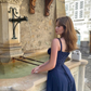 A Line Straps Midi Length Prom Dress,Casual Dress Y4582