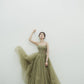 Green A-line Spaghetti Straps Tulle Prom Dress,Green  Formal Gown Y2882