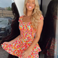 Fashion Women's Printed Short Sleeve Homecoming Dress Y2754