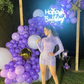 Purple High Neckline Long Sleeves with Tassels Birthday Party Dress,Purple Homecoming Dress Y2565
