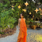 Orange layers prom dress Evening Gown Party Dress Y4735