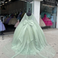 Sage Green Ball Gown with Appliques,Sweet 16 Dress,Quinceanera Dress Y2319