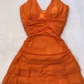 Orange Halter Chiffon Short Homecoming Dress  Y2595