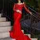 Elegant Red Mermaid Prom Dress,Red Evening Dress Y5694