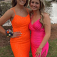 Elegant Orange Mermaid Prom Dress,Chic Evening Dress Y5402