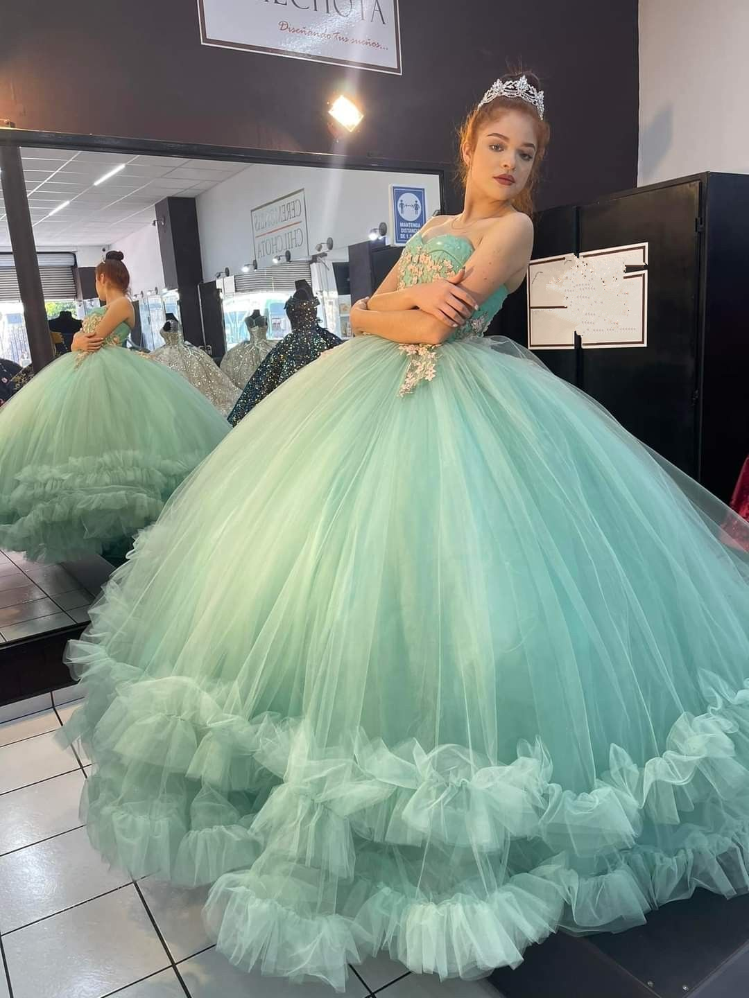Strapless Tulle Ball Gown,Sweet 16 Dress,Princess Dress ,Y2459