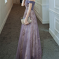 Dreamy Purple Prom Dress off Shoulder Evening Dress Elegant Long Banquet Dress Sleeveless Party Dress Girl Graduation Dress Y4286