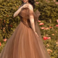 Beautiful A-line Tulle Straps Long Formal Gown, Tulle Party Dresses Evening Dresses Y4643