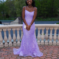 Elegant & Luxurious Straps Lace Applique Long Evening Dress Y4465