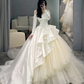 Chic A-line Long Sleeves Wedding Dress,Bridal Gown Y6789
