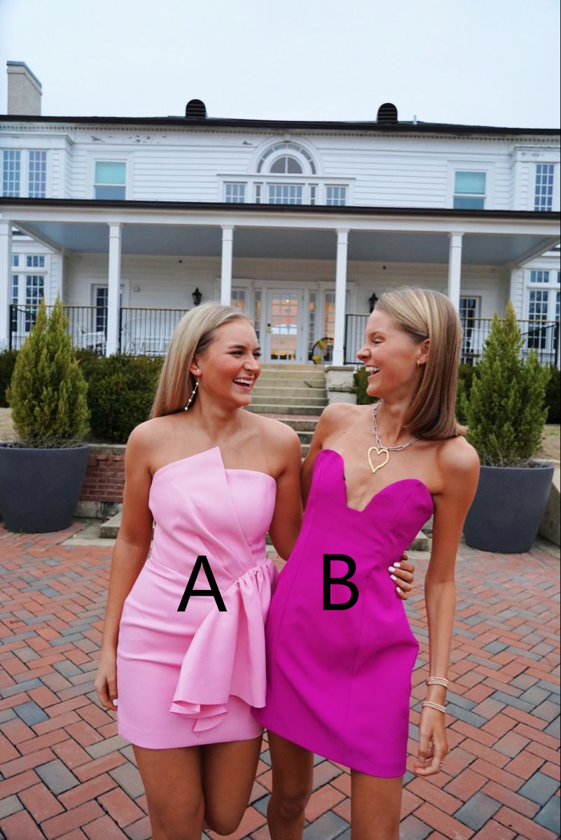 Cute Strapless Homecoming Dress,Pink Homecoming Dress,Y2498