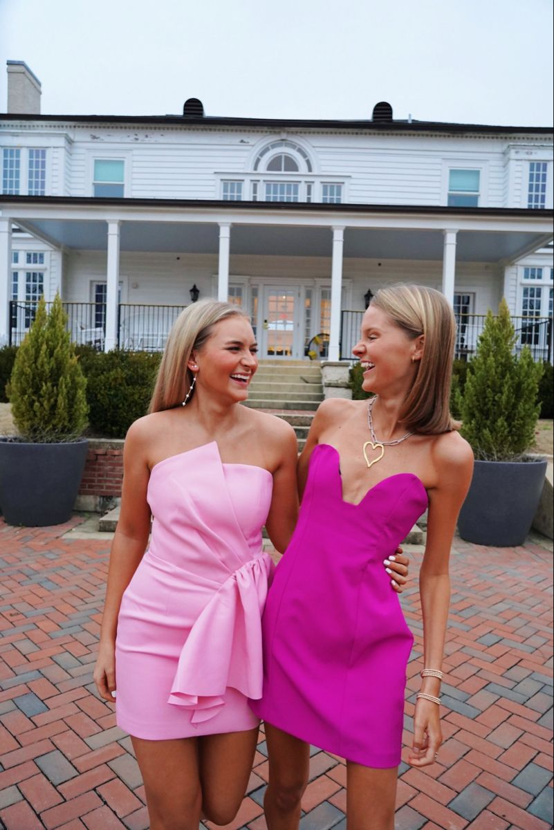 Cute Strapless Homecoming Dress,Pink Homecoming Dress,Y2498