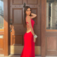 Sexy Red Backless Mermaid Prom Dress,Red Formal Dress Y5475