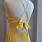 Charming Yellow A-line Pleated Prom Dress,Yellow Graduation Dress  Y7374
