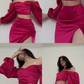 Retro Two Piece Long Prom Dress with Split Y4091
