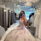 Glitter Off The Shoulder Ball Gown,Sweet 16 Dress with Flowers Y2266