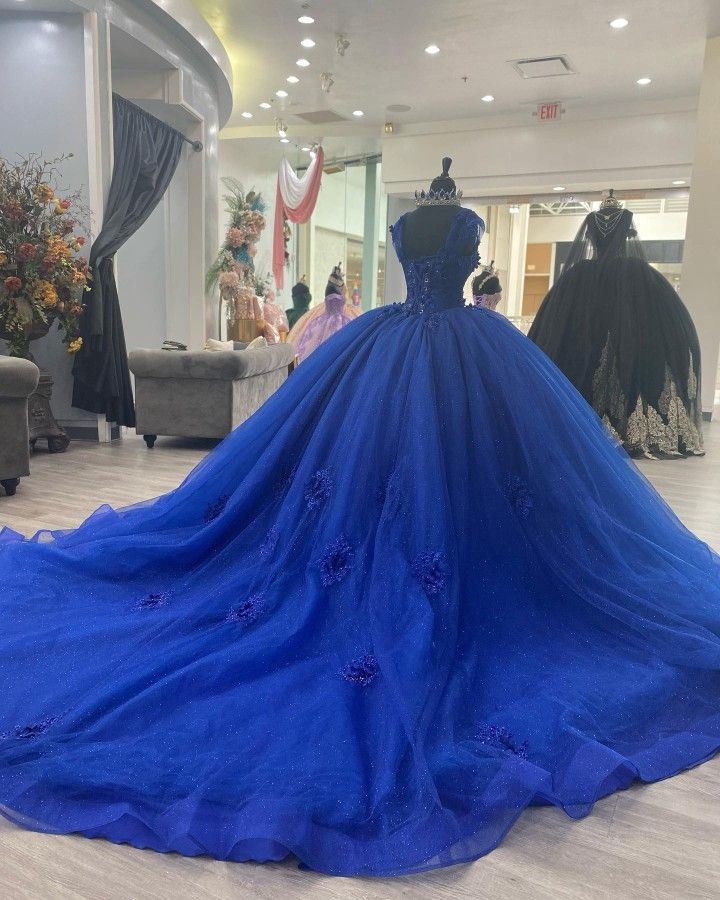 Princess Royal Blue Quinceanera Dresses Ball Gown Sweet 16 Dress Y4440