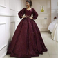 Glitter A-line Long Sleeves Ball Gown,Sweet 16 Dress,Princess Dress Y4900