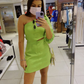 Lovely Green One Sleeve Homecoming Dress,Green Cocktail Dress Y2215