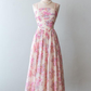 Vintage A-line Floral Summer Dress,Short Prom Dress Y2924