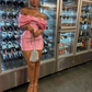 Pink Off The Shoulder Homecoming Dress,Chic Pink Party Dress Y2262