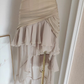 Vintage Strapless Chiffon Ruffles Prom Dress Y7918