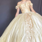 Charming Off The Shoulder Appliques Ball Gown Sweet 16 Dress Y2596