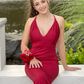 Sexy Pure Color Deep V Neck Mermaid Prom Dress,Spring Dance Dress  Y5414