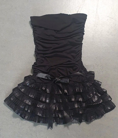 Black Strapless Homecoming Dress,Black Party Dress,Cocktail Dress Y2360
