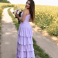 Elegant One Shoulder Chiffon Tiered Prom Dress Y4706