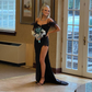 Long Black Sparkle Sequins Prom Dresses Y4809