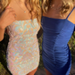 Lovely Spaghetti Straps Homecoming Dress,Blue Bodycon Dress Y2102