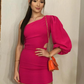 New Arrival One Sleeve Bodycon Dress,Mini Homecoming Dress Y2186