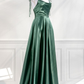 Satin Bow Tie Straps A-line Cowl Neck Long Prom Dress Y4312