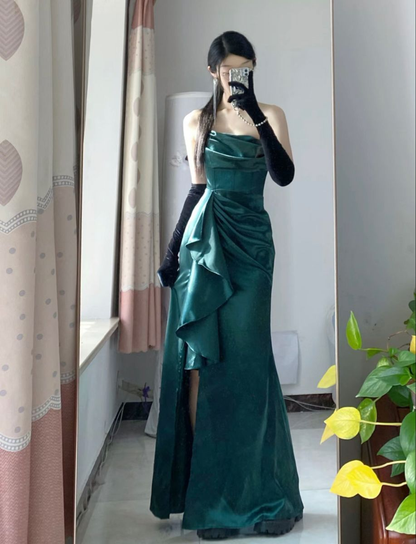 Elegant Satin Long Prom Dress Formal Gown  Y2650