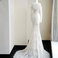 Romantic White Lace Appliques Tulle Sequin Mermaid Prom Dress Off Shoulder Evening Dress Y8663