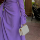 Modest Purple Prom Dress with Long Sleeves,Trendy Purple Evening Dress  Y4857