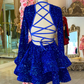Royal Blue Sequins Homecoming Dress,Backless Homecoming Dress Y2152