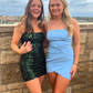 Light Blue Spaghetti Straps Homecoming Dress with Ruched  Y2657