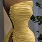 Charming Red Satin Long Evening Dress with High Slit Y4115