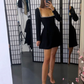 Lovely Black A-line Homecoming Dress,Black Cocktail Dress  Y2376
