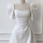 Retro Style White Homecoming Dress,White Party Dress ,Y2433