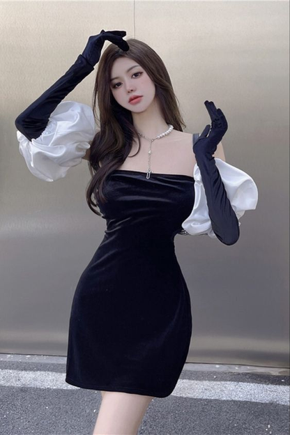 Sexy Black Strapless Homecoming Dress,Black Party Dress Y2381