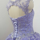 Gorgeous Cap Sleeves Lavender Ball Gown Quinceanera Dresses Lace Appliqued Sweet 16 Dress Y7341