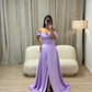 Purple Off The Shoulder A-line Prom Dress,Senior Prom Gown Y7219
