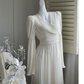 Vintage White A-line Prom Dress,White Fairy Dress Y6741